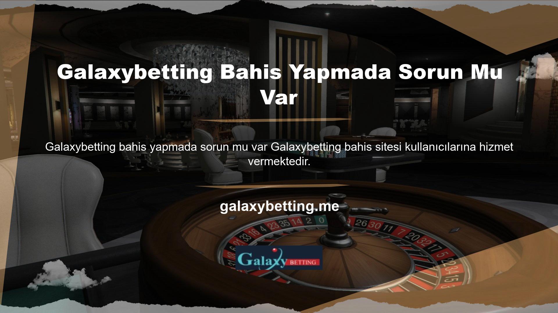 Galaxybetting web sitesi çok çeşitli bahis ve casino oyunlarına erişim sağlar
